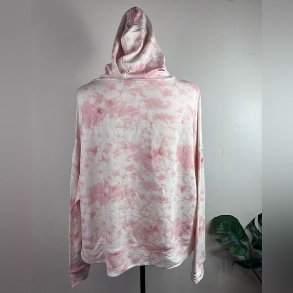 ANNE KLEIN SPORT TIE DYE PULLOVER DRAWSTRING OVERSIZED BOXY STRETCHY HOODIE L - Picture 11 of 12